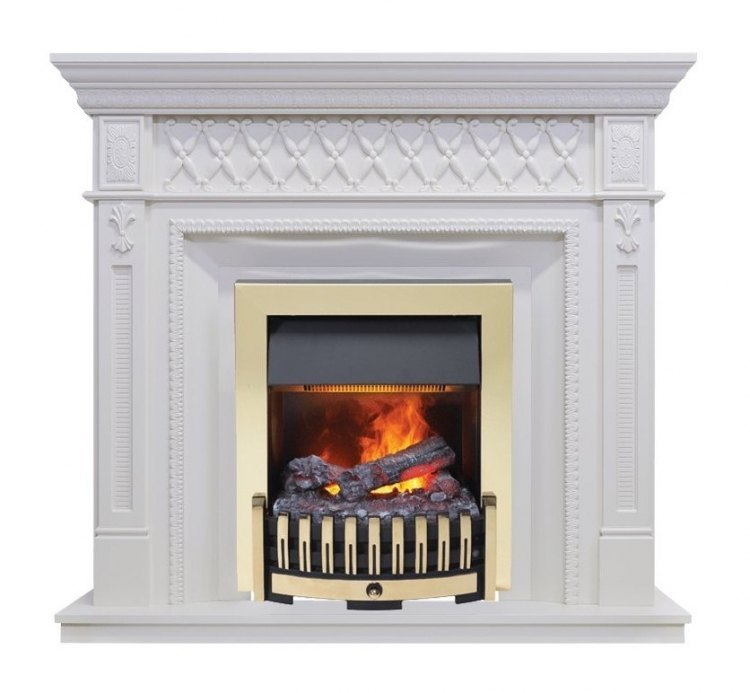 Каминокомплект Alexandria - Белый дуб с очагом Danville Brass FB2