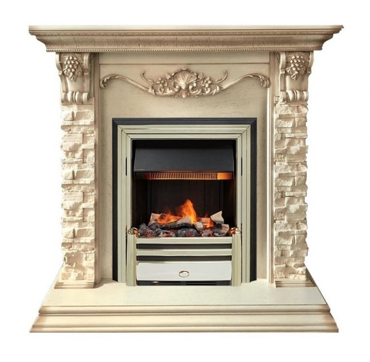 Каминокомплект Adriana - Cлоновая кость с очагом Cavendish