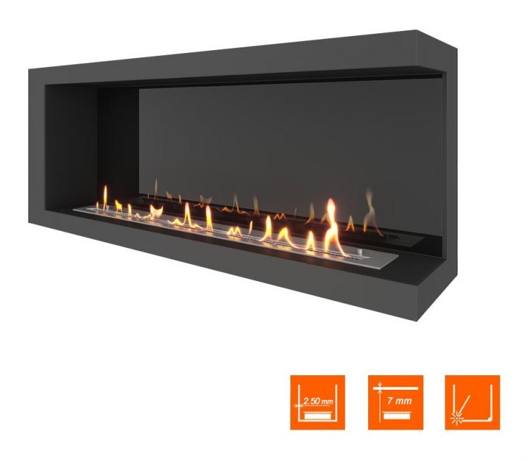 Биокамин угловой SteelHeat ONE 1300 правый (Стемалит)