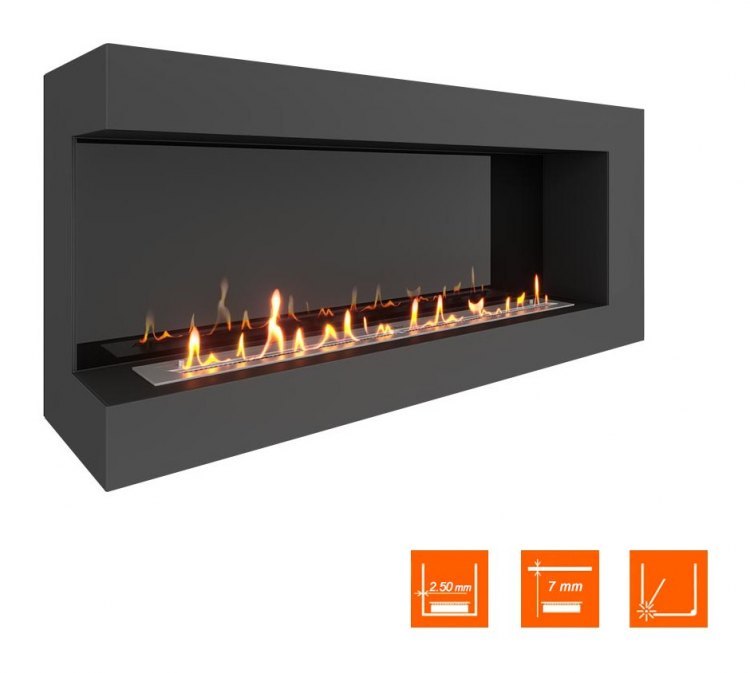 Биокамин угловой SteelHeat GRAND 1400 левый (Стемалит)