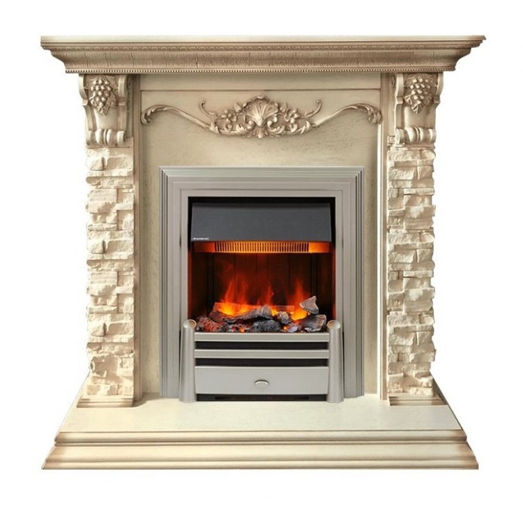 Каминокомплект Adriana - Cлоновая кость с очагом Chesford
