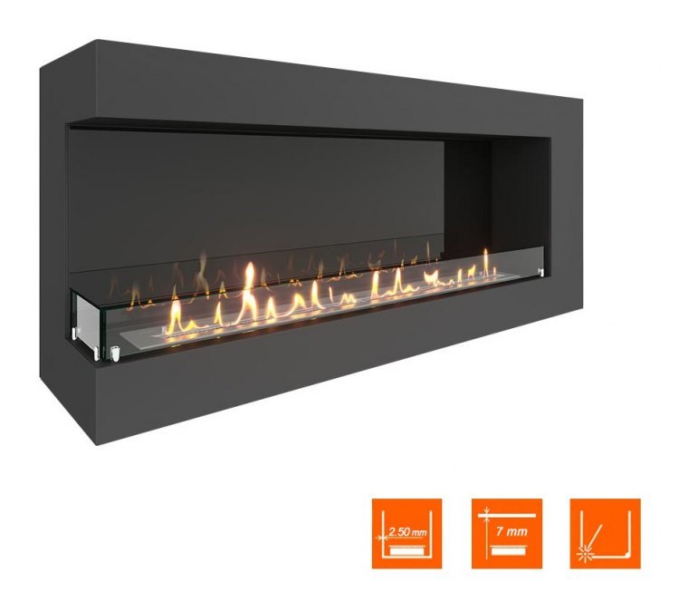 Биокамин угловой SteelHeat GRAND 1400 левый (Стекло + Стемалит)