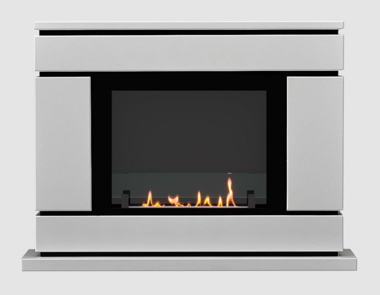 Биокамин в портале SteelHeat Vega (Стекло+стемалит)