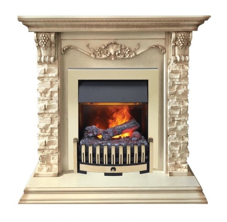Каминокомплект Adriana - Cлоновая кость с очагом Danville Brass FB2