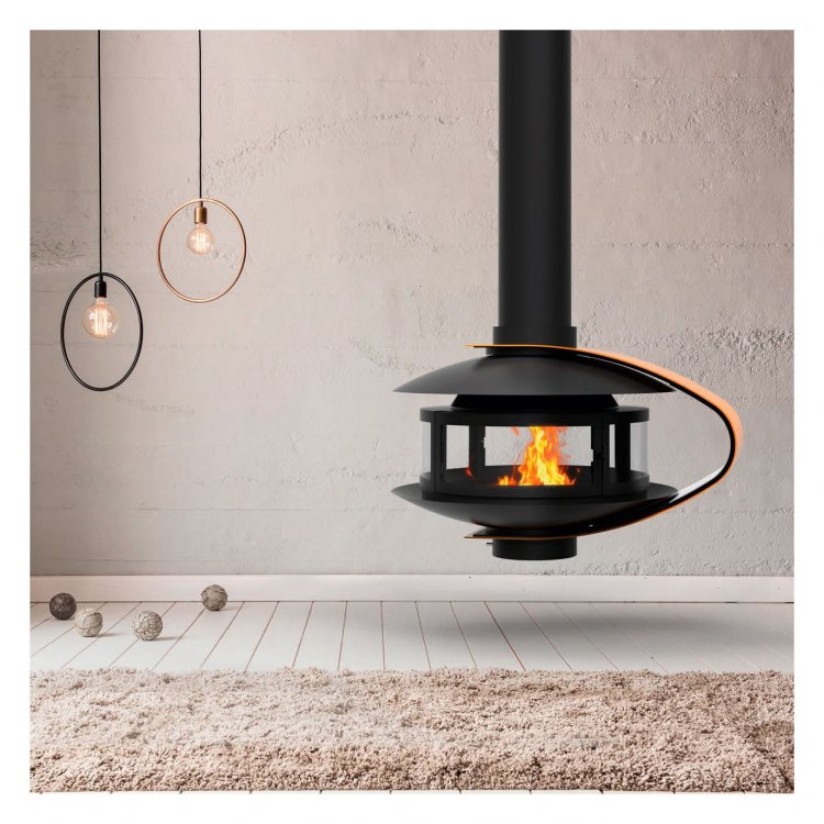 Камин FANCY CENTRAL ART RAL, подвесной, со стеклом (Traforart)