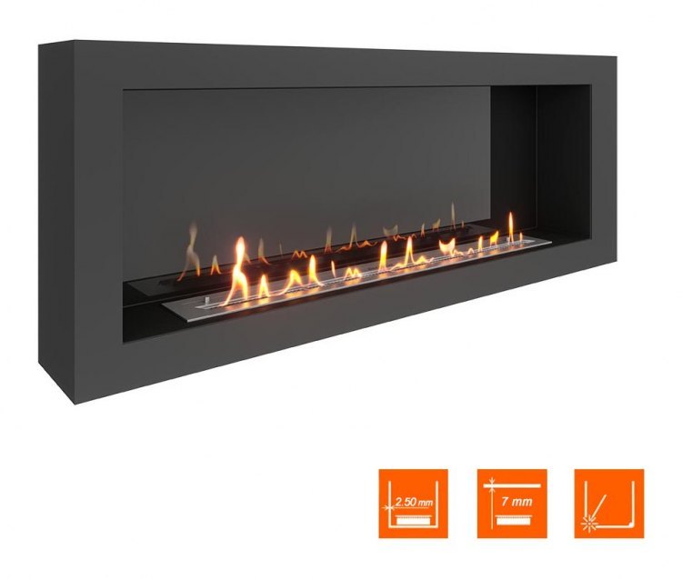 Биокамин SteelHeat WALL ONE 1400 черный (Стемалит)