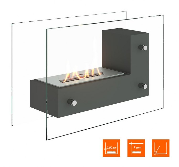 Биокамин напольный SteelHeat TETRISE 500 серый