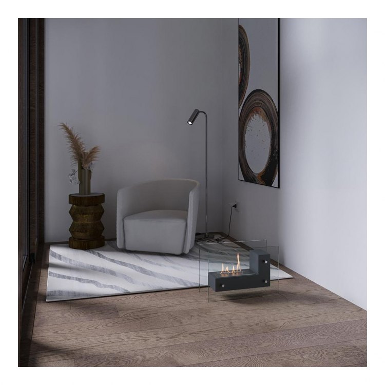 Биокамин напольный SteelHeat TETRISE 500 серый
