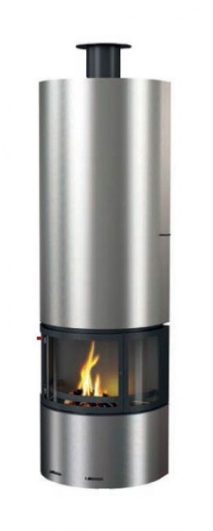 Камин DIAMANTE FRONTAL INOX, со стеклом (Traforart)