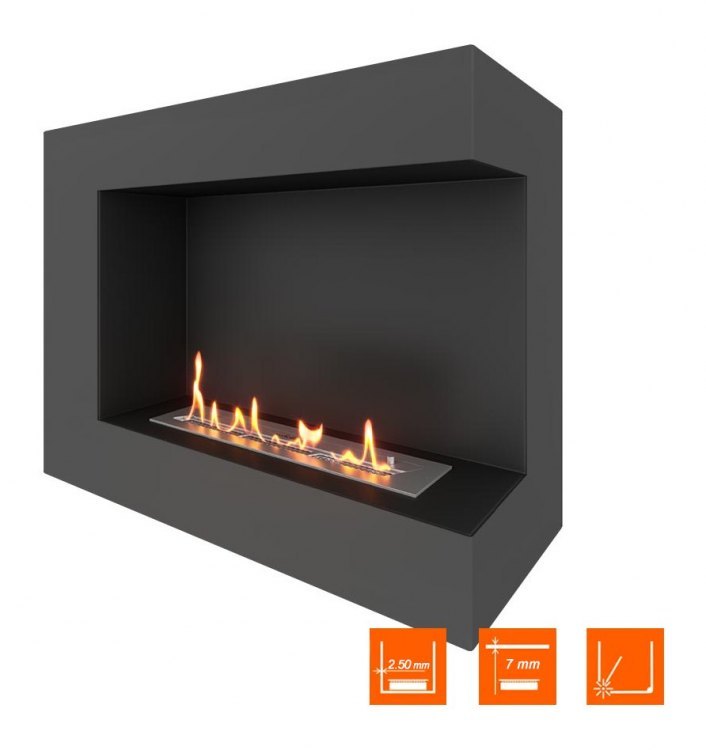 Биокамин угловой SteelHeat GRAND 800 правый (Стандарт)