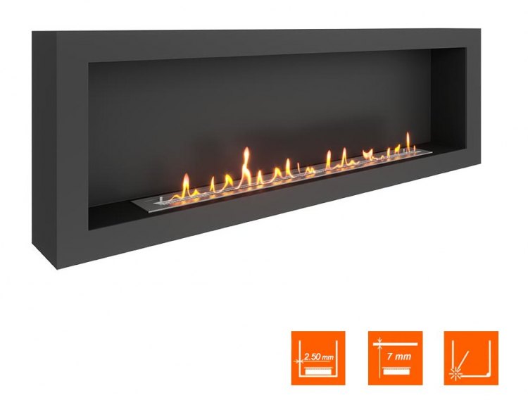 Биокамин SteelHeat WALL ONE 1700 черный (Стандарт)