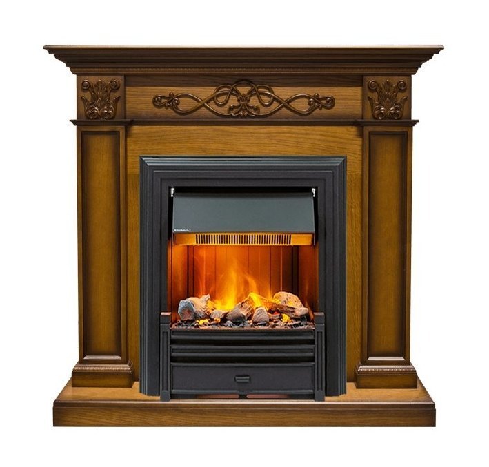 Каминокомплект Verona - Дуб антик с очагом Brookline Black