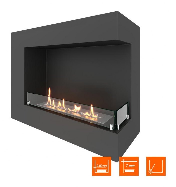 Биокамин угловой SteelHeat GRAND 800 правый (Стекло)