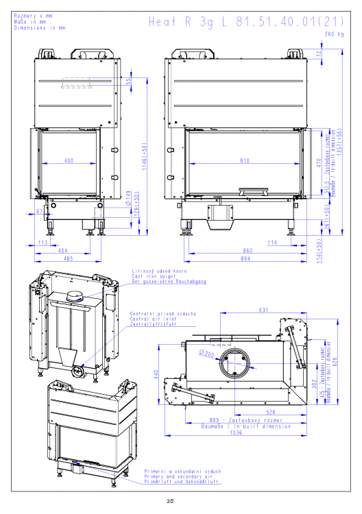 Каминная топка Romotop Heat Silent R/L 3G L 81.51.40.24 (цельное стекло)