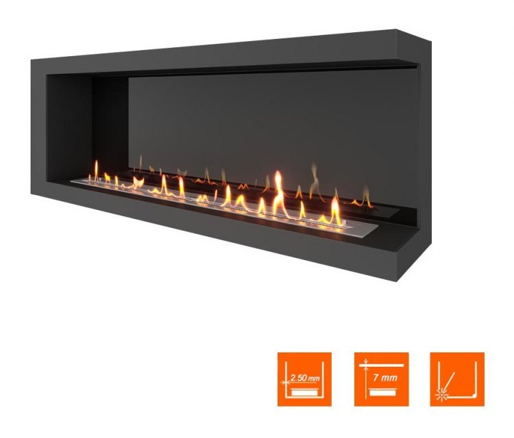 Биокамин угловой SteelHeat ONE 1400 правый (Стемалит)