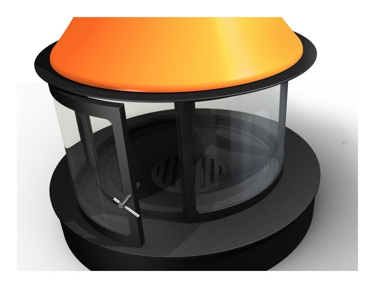 Камин LORENA CENTRAL RAL, подвесной, со стеклом (Traforart)