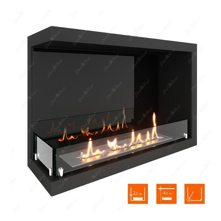 Биокамин угловой SteelHeat Leader 700 левый (Стекло + Стемалит)