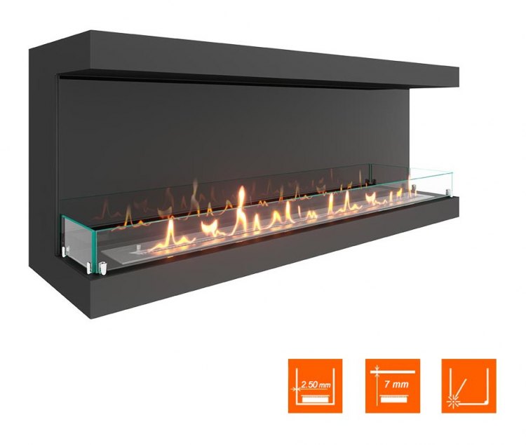 Биокамин фронтальный SteelHeat ONE 1400 (Стекло + Стемалит)