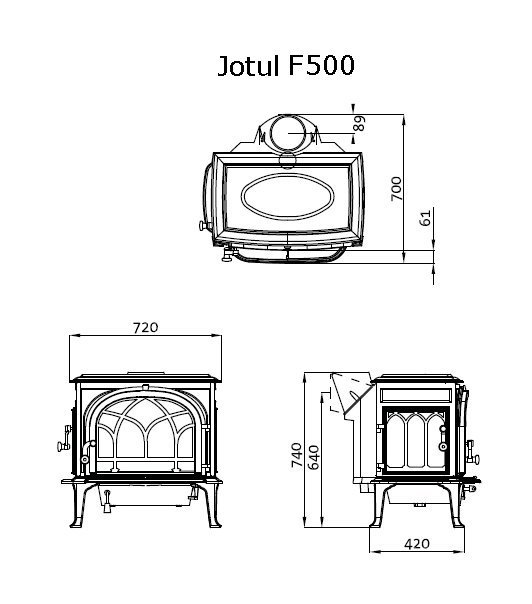 Чугунная печь-камин Jotul F 500 CB BRM
