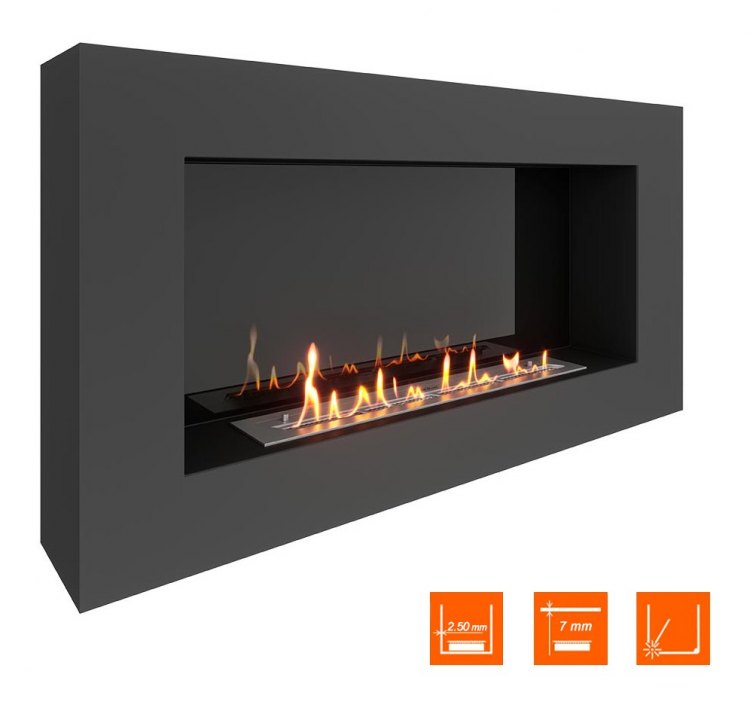 Биокамин SteelHeat WALL GRAND 1200 черный (Стемалит)