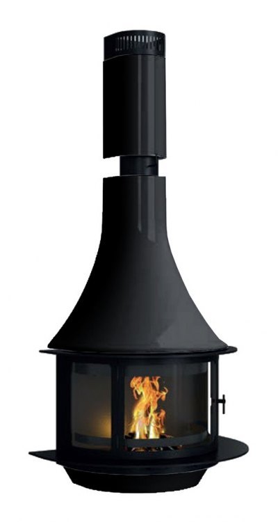 Камин LORENA FRONTAL, подвесной, чёрный (Traforart)