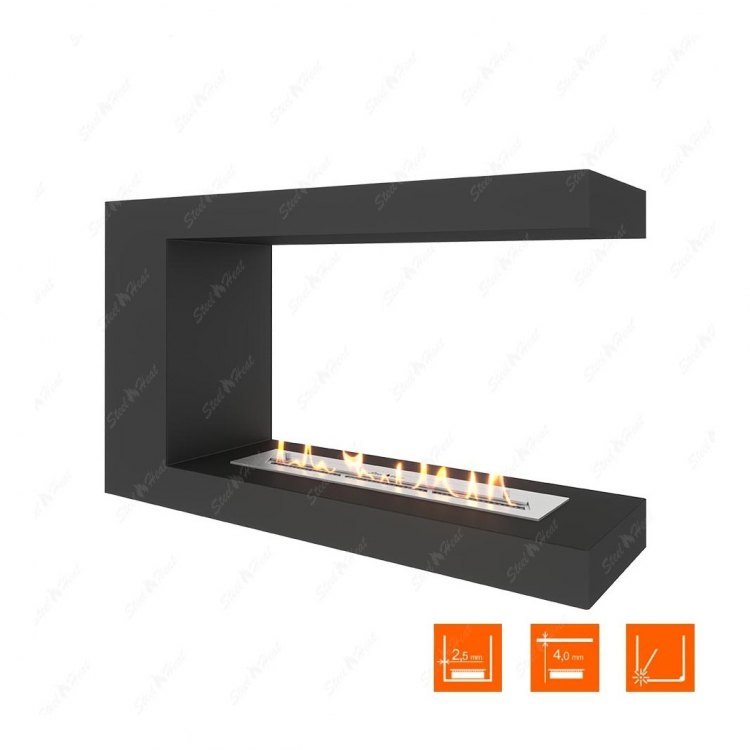 Биокамин торцевой SteelHeat LONG 900 (Стандарт)