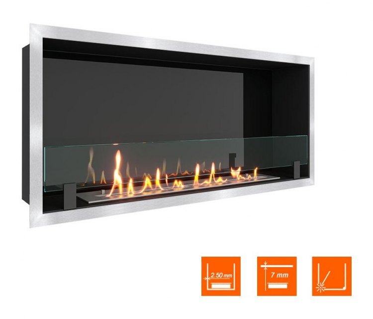 Биокамин в нишу SteelHeat LEADER-SH 1000 (Стекло + Стемалит)