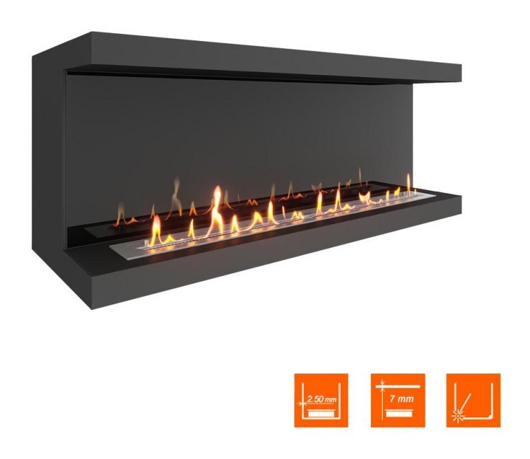 Биокамин фронтальный SteelHeat LONG 1300 (Стемалит)