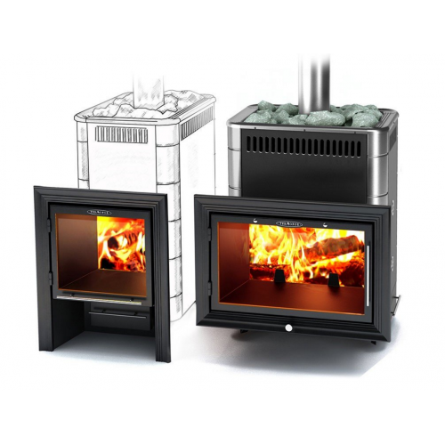 Дровяная печь для бани TMF Витрувия Carbon БСЭ антрацит НВ