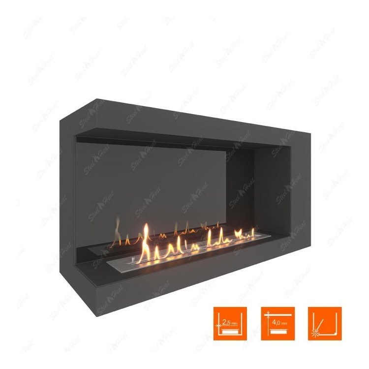 Биокамин угловой SteelHeat LONG 900 левый (Стемалит)