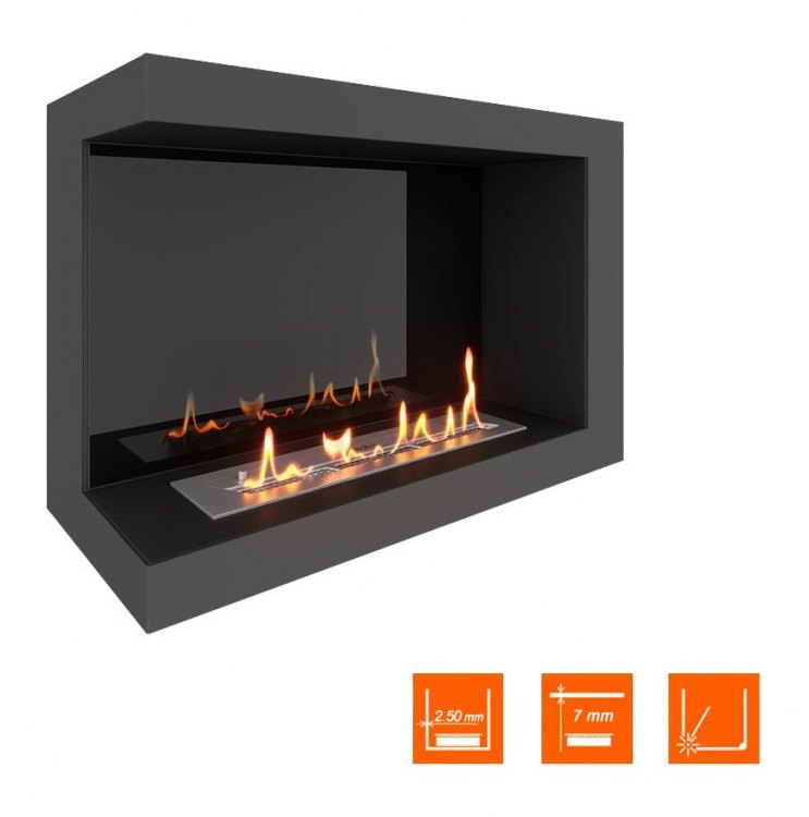 Биокамин угловой SteelHeat ONE 800 левый (Стемалит)