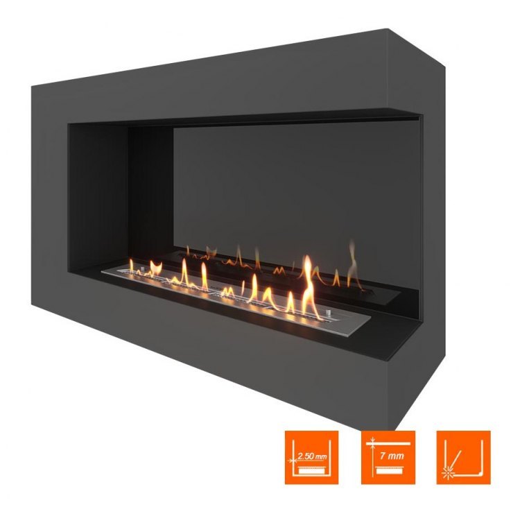 Биокамин угловой SteelHeat GRAND 1000 правый (Стемалит)