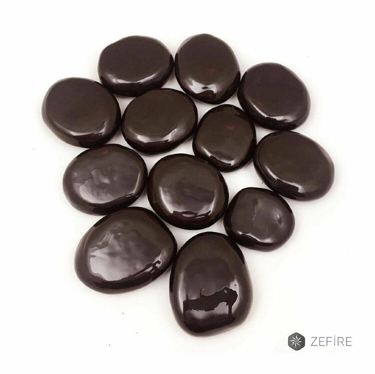 Декоративные керамические камни шоколадные 14 шт (ZeFire)
