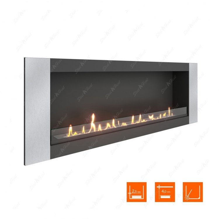 Биокамин в нишу SteelHeat LONG-V 1500 XL (Стекло)