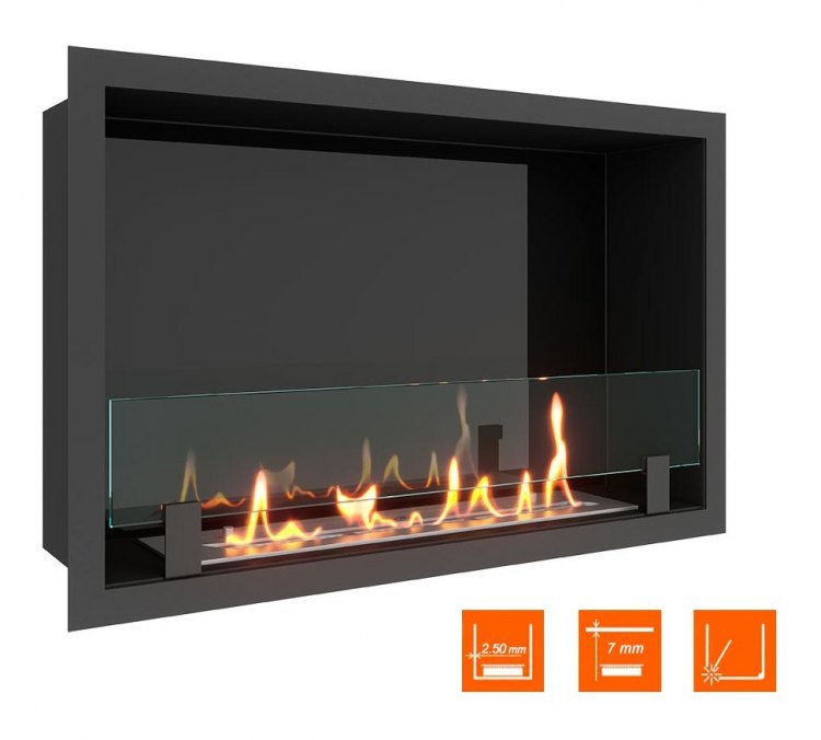 Биокамин в нишу SteelHeat LEADER 700 (Стекло + Стемалит)