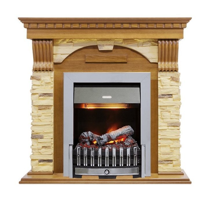 Каминокомплект Dublin -  Дуб / Сланец с очагом Danville Chrome FB2