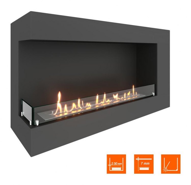 Биокамин угловой SteelHeat GRAND 1100 левый (Стекло)