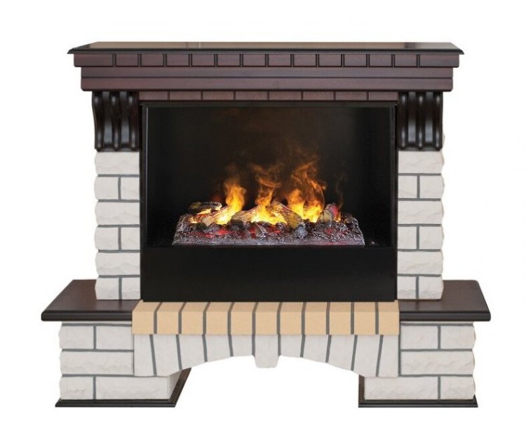 Электрокамин Country 26 AO с очагом 3D Cassette 630 + Black вставка