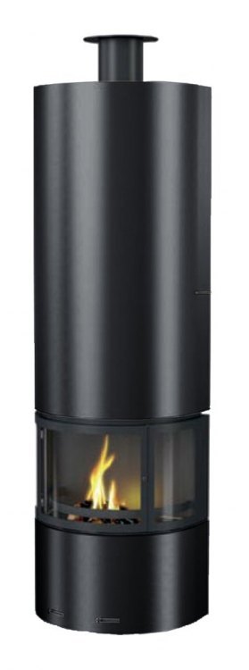 Камин DIAMANTE FRONTAL, со стеклом, чёрный (Traforart)