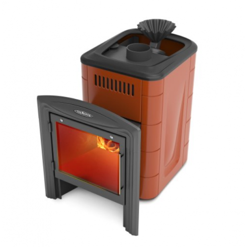 Дровяная печь для бани TMF Гейзер Мини 2016 Carbon Витра ЗК терракота