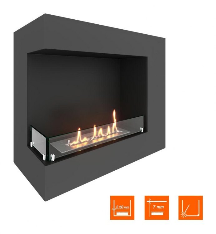 Биокамин угловой SteelHeat GRAND 700 левый (Стекло)