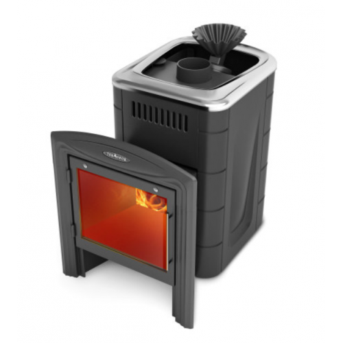 Дровяная печь для бани TMF Гейзер Мини 2016 Carbon Витра ЗК антрацит