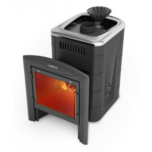 Дровяная печь для бани TMF Гейзер Мини 2016 Carbon Витра ЗК ТО антрацит