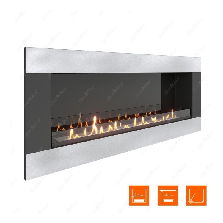 Биокамин в нишу SteelHeat GRAND-H 1500 XL (Стекло + Стемалит)