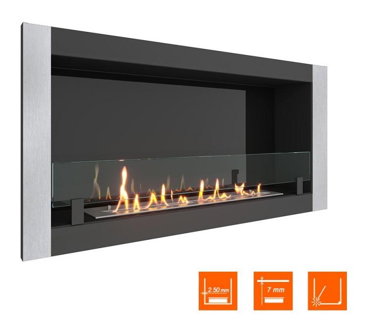 Биокамин в нишу SteelHeat ONE-V 1100 (Стекло + Стемалит)