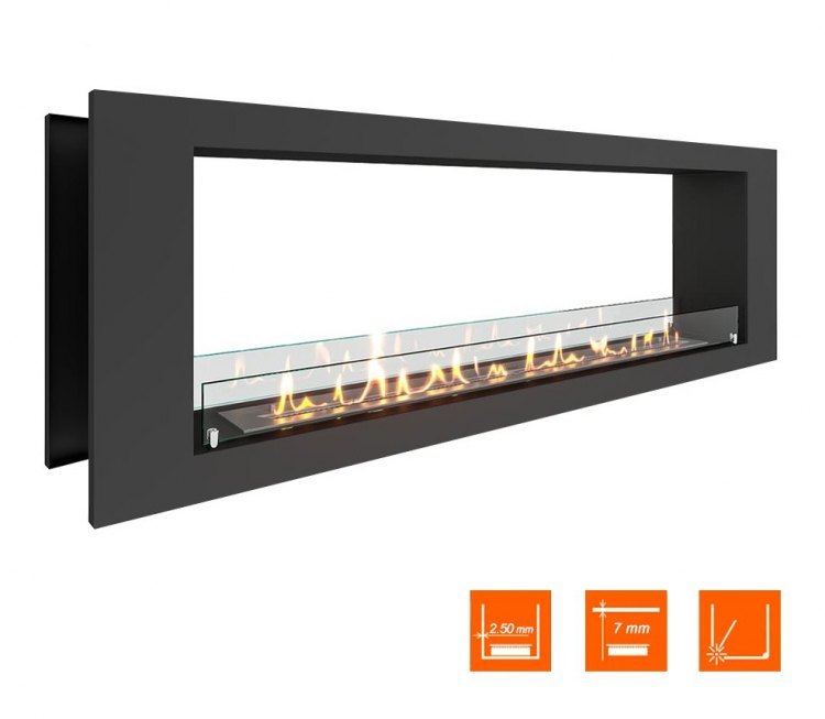 Биокамин сквозной SteelHeat LONG 1500 (Стекло)