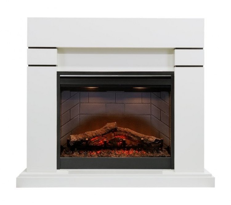 Каминокомплект Lindos - Алебастр (Высота 985мм) с очагом Symphony 26'' DF2608-INT