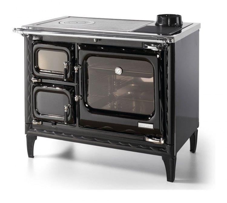 Печь-плита Deva II 100, чугун, хром, черная (Hergom)