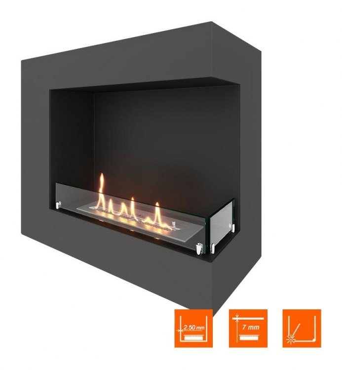 Биокамин угловой SteelHeat GRAND 700 правый (Стекло)