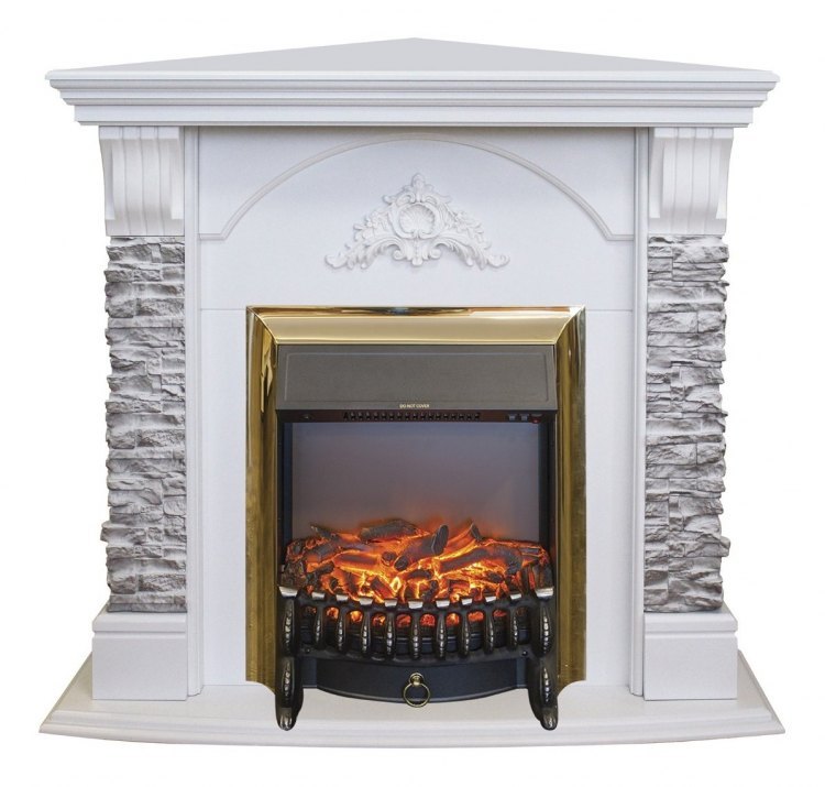 Электрокамин RealFlame Athena Corner  WT GR с  Fobos Lux S BR